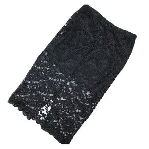 PreLoved Black Lace High Waisted Pencil Skirt